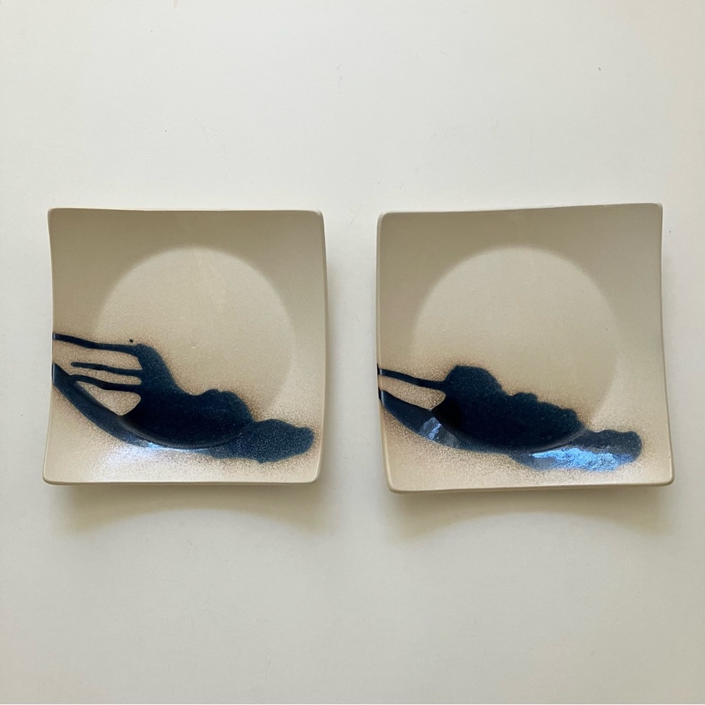 Vintage Wabisabi Collection By Muirfield B-5 Tochi Arched Plates. Japan